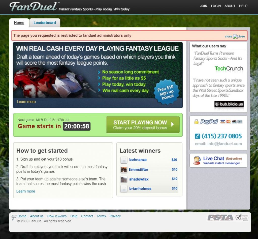 fanduel bonus money