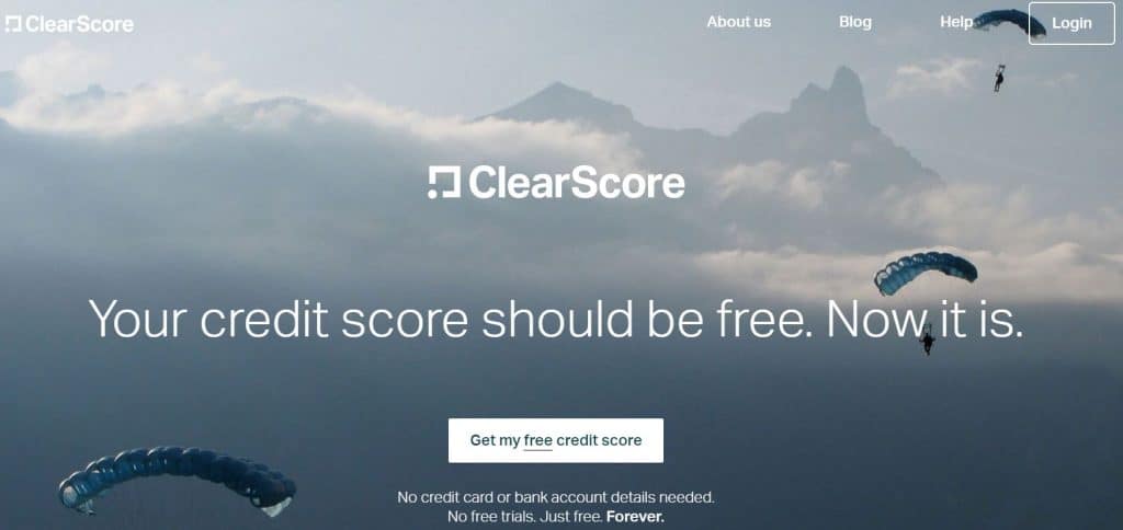clearscore old webssite